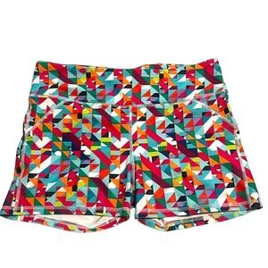 Fabletics‎ Womens Geometric Triangle Print Athletic Shorts Multicolor S01512635